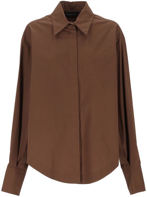 Coffee brown shirt FEDERICA TOSI | 4111340026